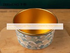 Gold Foil Coated Logo Paper Food Container for Hotel Restaurant and Home