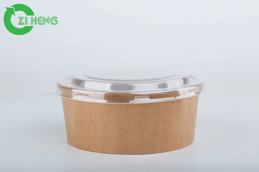Wegwerf- kundenspezifische Schüsseln Logo Printed Durable Brown Kraft-Papier-Salat-42oz mit klaren Deckeln