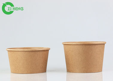 Um rollt biologisch abbaubare zu gehen Suppen-Wegwerf-Nahrung 16oz kundenspezifischer Logo Printed Kraft Paper Bowl