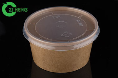 Nahrungsmittelgebrauchs-Kraftpapier-biologisch abbaubare Schüssel 16oz mit pp.-Deckel für Salat-Suppe