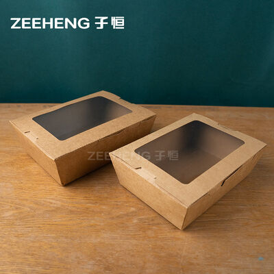 Fenster-Braune Kraftpapierbox, Dicke 337 g/m², mit PE-Beschichtung, recycelbar